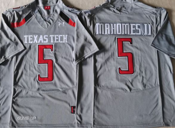 Men Texas Tech Red Raiders #5 Mahomes ii Grey 2025 Limited NCAA Jersey